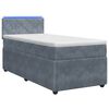 vidaXL Postelja boxspring z vzmetnico Temno siva 80 x 200 cm Žamet