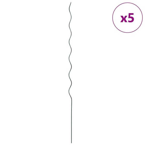 vidaXL Podpora za rastline 5 pcs Zelena 110 x 0.6 x 0.6 cm Jeklo