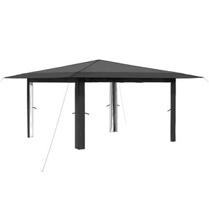 vidaXL Gazebo brez stranske stene 4 x 4 m Svetlo siva in antracit