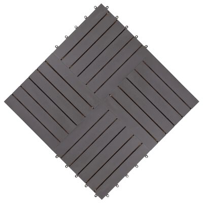 vidaXL Talne plošče 20 kosov sive 30x30 cm trden akacijev les