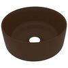 vidaXL Razko&scaron;en umivalnik okrogel mat temno rjav 40x15 cm keramičen