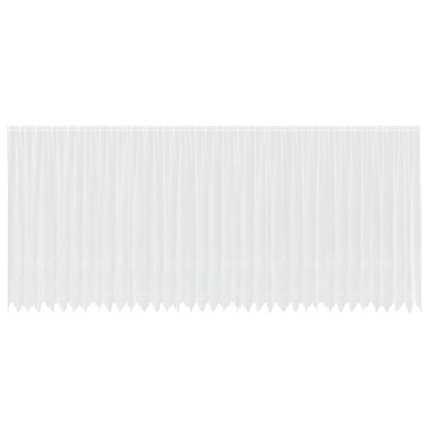 vidaXL Čipkasta Zavesa z zavesami Bela 220 x 900 cm Poliester