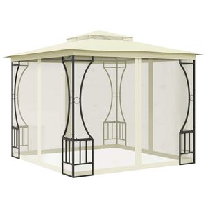 vidaXL Paviljon z mrežami 300x300x265 cm krem