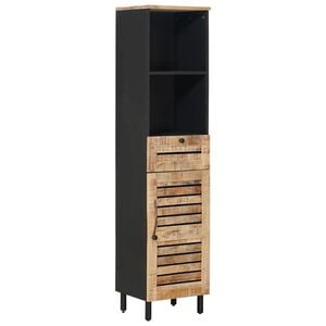 vidaXL Kopalni&scaron;ka omarica s predalom Rjava in črna 38 x 33,5 x 160 cm
