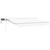 vidaXL Ročno senčilo s LED-ji Bela 3,5 x 2 m Poliester s PU premazom