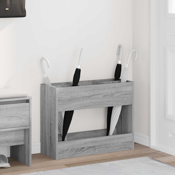 vidaXL Stojalo za dežnik Siva Sonoma 65 x 24 x 50 cm Konstruiran les