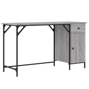vidaXL Računalni&scaron;ka miza siva sonoma 131x48x75 cm inženirski les