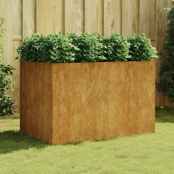 vidaXL Vrtna visoka greda 120x80x80 cm corten jeklo