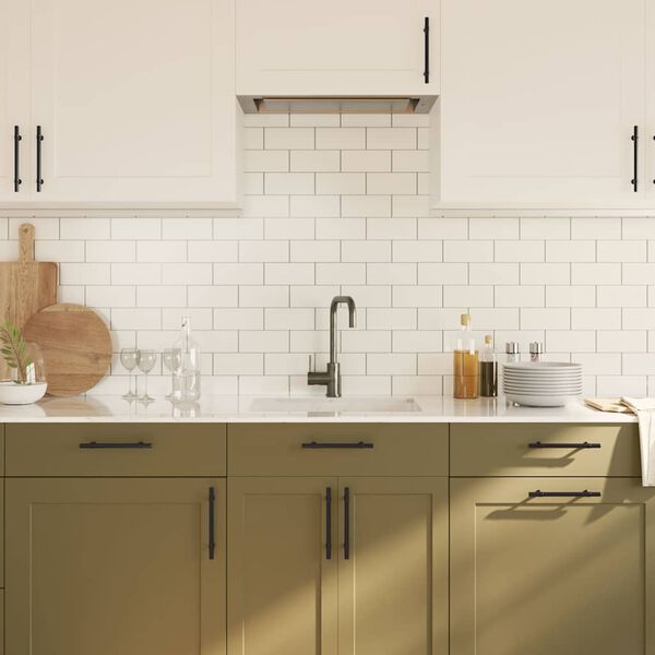 vidaXL Ročaji za omarico 10 kosov črni 128 mm nerjaveče jeklo