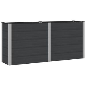vidaXL Vrtna visoka greda Črna 200 x 50 x 91 cm WPC in aluminij