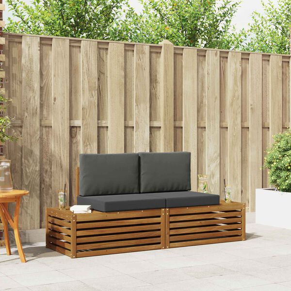 vidaXL Zunanja garnitura za sedenje 2 Kos Naravna in antracitna