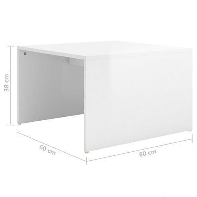 vidaXL Komplet 3 klubskih mizic visok sijaj bel 60x60x30 cm