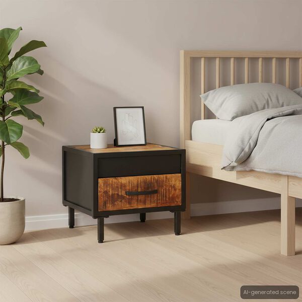 vidaXL Nočna omarica 40x40x35 cm iz robustnega mangovega lesa