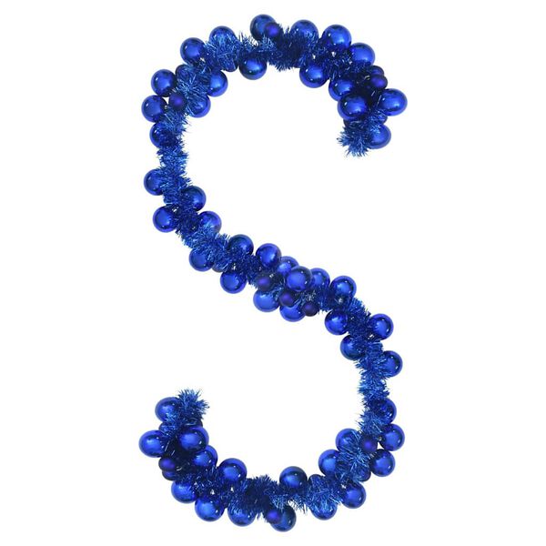 vidaXL Božična kroglica in girlanda Modra 186 cm Polistiren