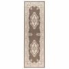 vidaXL Tekstilni preproga FLORNES Tkano Taupe vzorec 67 x 200 cm PP