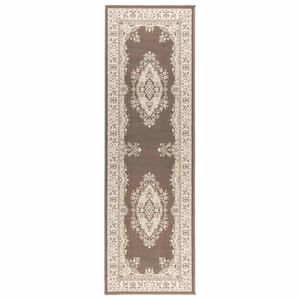 vidaXL Tekstilni preproga FLORNES Tkano Taupe vzorec 67 x 200 cm PP