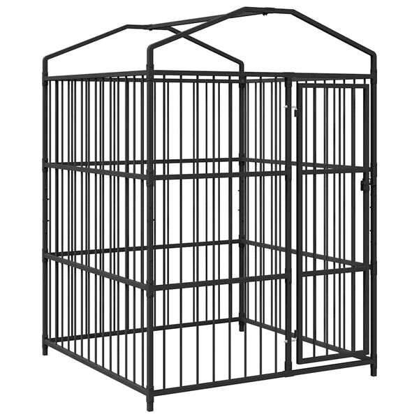 vidaXL Zunanji pasji boks s streho 150x150x210 cm