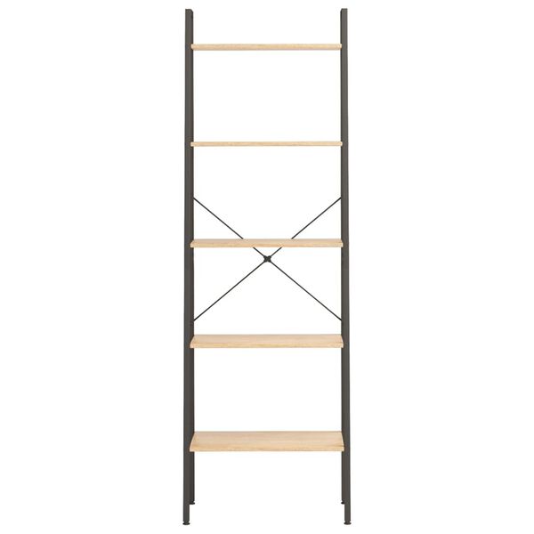 vidaXL 5-nadstropni stoječi regal svetlo rjav in črn 56x35x174 cm