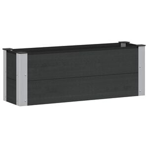 vidaXL Vrtna visoka greda Črna 100 x 30 x 36 cm WPC in aluminij