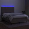 vidaXL Box spring postelja z vzmetnico LED taupe 140x190 cm blago