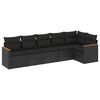 vidaXL Patio Sofa Set 6-sedežni Black