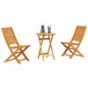 vidaXL Zložljiv bistro set 3 pcs Rjava Trden akacijev les