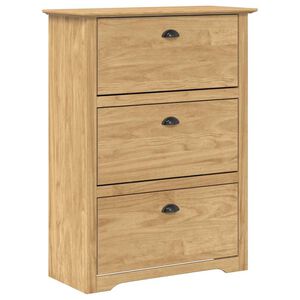 vidaXL Polica za čevlje s predalom BODO Medeno rjava 80 x 35 x 118 cm