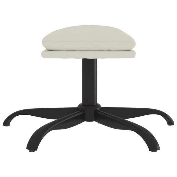 vidaXL Stolček za noge kremno bel 60x60x36 cm žamet