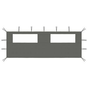 vidaXL Stranica za paviljon z okni 6x2 m antracit