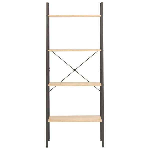 vidaXL 4-nadstropni stoječi regal svetlo rjav in črn 56x35x140 cm