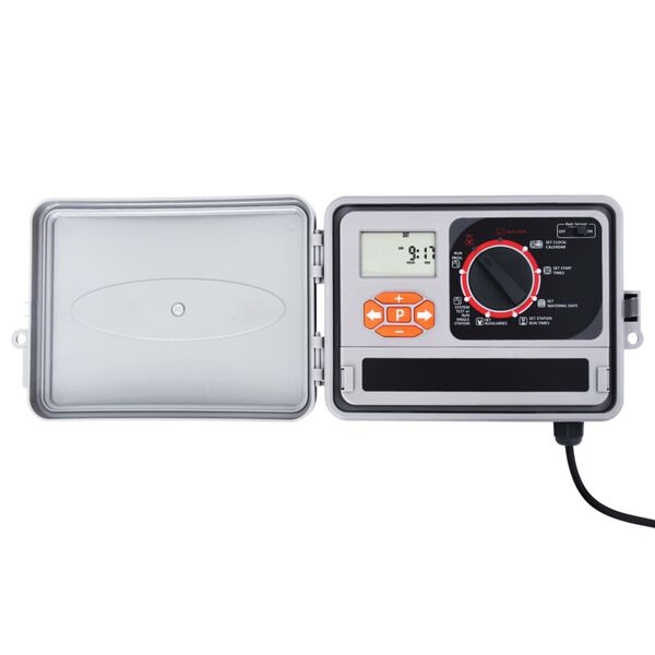 vidaXL Upravljalnik za zalivanje vrta z 2 elektromagnetnima ventiloma