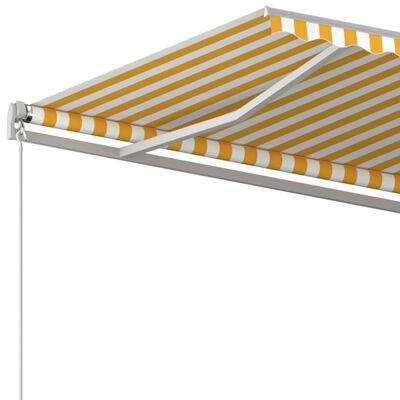 vidaXL Ročno zložljiva tenda 600x350 cm rumena in bela