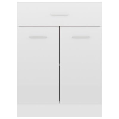 vidaXL Spodnja omarica s predalom visok sijaj bela 60x46x81,5 cm