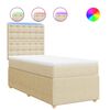 vidaXL Box spring postelja z vzmetnico krem 80x200 cm blago
