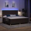 vidaXL LED Box Spring Postelja Temno rjava 200 x 200 cm blago