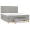 vidaXL Box spring postelja z vzmetnico svetlo siva 180x200 cm blago