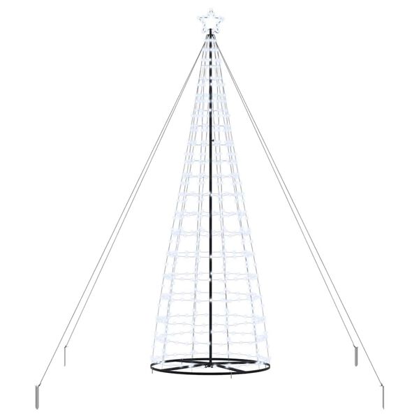 vidaXL LED božično drevesce med 800 LED Hladno bela 400 cm elezo