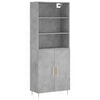 vidaXL Visoka komoda betonsko siva 69,5x34x180 cm inženirski les