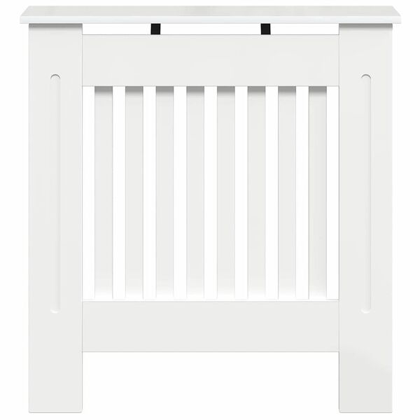 vidaXL Pokrov radiatorja Visok sijaj bela 78 x 19 x 81,5 cm