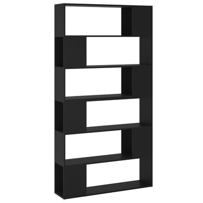 vidaXL Knjižna omara za razdelitev prostora črna 100x24x188 cm