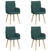 vidaXL Jedilni stoli 4 kos Blago Temno zelena 60 x 56 x 96 cm