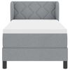vidaXL Postelja z vzmetnico z vzmetnico Svetlo siva 80 x 200 cm blago