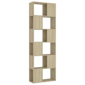 vidaXL Knjižna omara za razdelitev prostora sonoma hrast 60x24x186 cm