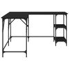vidaXL Pisalna miza črna 139x139x75 cm inženirski les