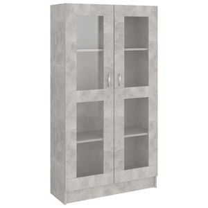 vidaXL Vitrina betonsko siva 82,5x30,5x150 cm iverna plo&scaron;ča