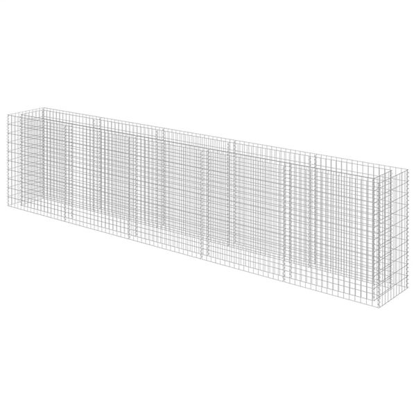vidaXL Visoka greda gabion pocinkano jeklo 450x50x100 cm