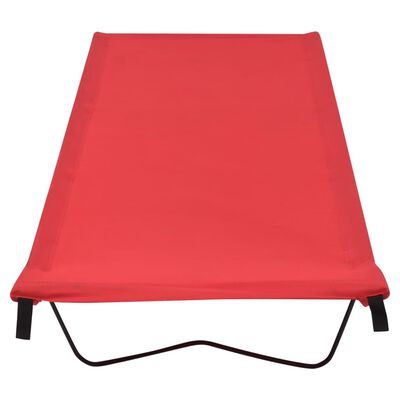 vidaXL Kamp postelja 2 kosa 180x60x19 cm oksford blago in jeklo rdeča