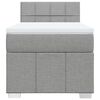 vidaXL Box spring postelja z vzmetnico svetlo siva 90x200 cm blago