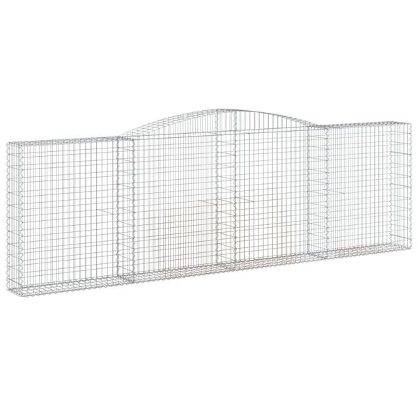 vidaXL Obokane gabion košare 7 kosov 400x30x120/140cm pocinkano železo