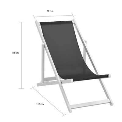 vidaXL Zložljivi stoli za na plažo 2 kosa aluminij in tekstil črni